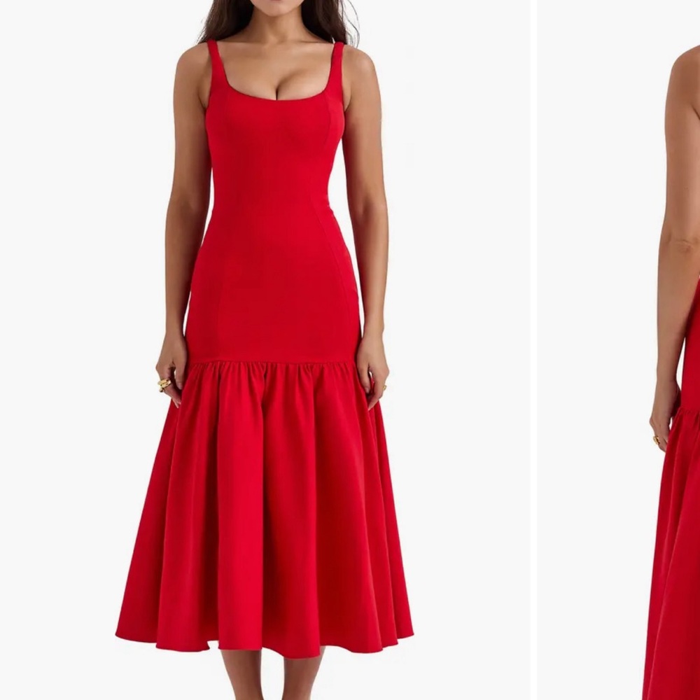 House of CB Amore Midi Dress in Red